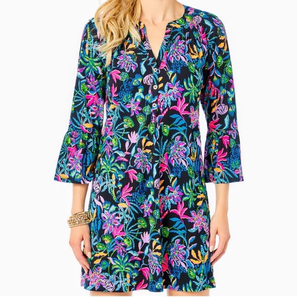 Lilly Pulitzer Norris Dress Onyx Paradise Glow‎ Large